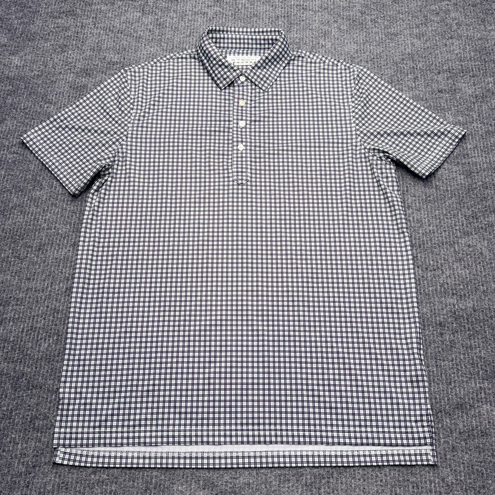 Carnoustie Tech Polo Shirt Mens Large Green Check Golf Performance Stretch